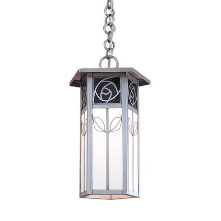 Arroyo Craftsman 12" Saint Clair Pendant, Veridgris Patina, White Opalescent Glass SCH-12WO-VP